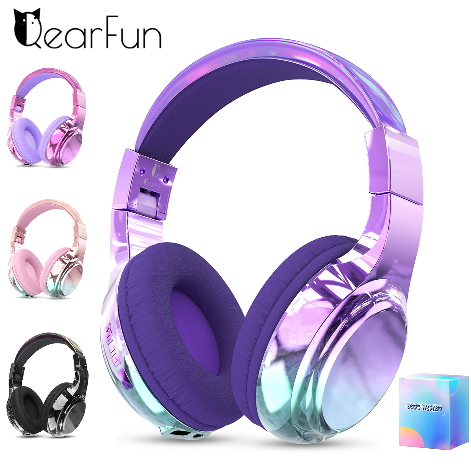 Gaming Headset Rgb - Gradient Kids Bluetooth Headphones Over Ear