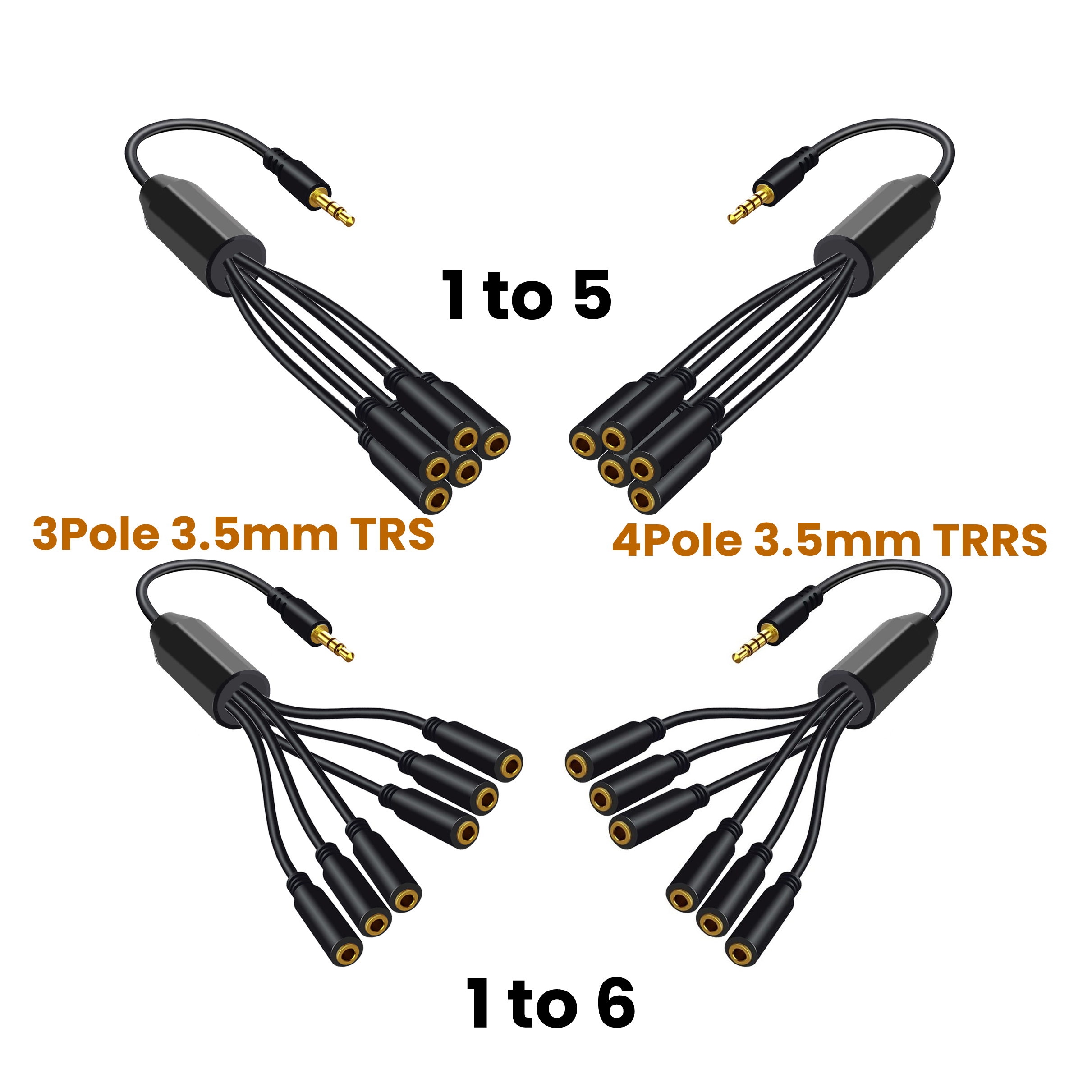 Earphone Splitter Jack - 3.5mm TRRS Jack 1/8 Male To