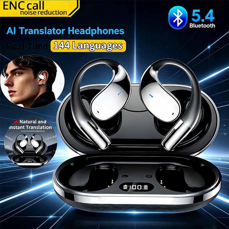 Bluetooth Headset On Ear - 2026 New AI Translation Earbuds Bluetooth