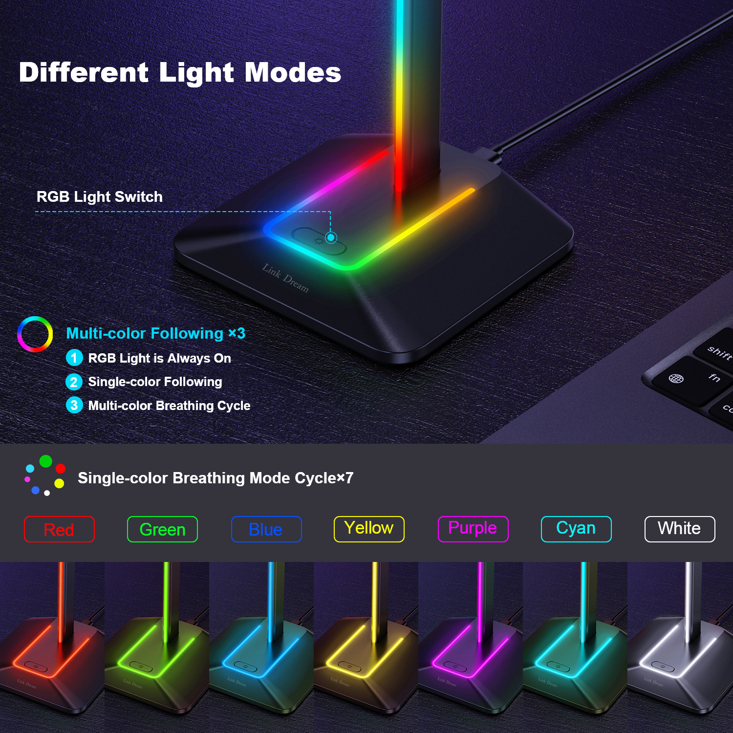 New Bee Z8 RGB Headphones Stan - Headphone Stand Desk recensione e prezzo