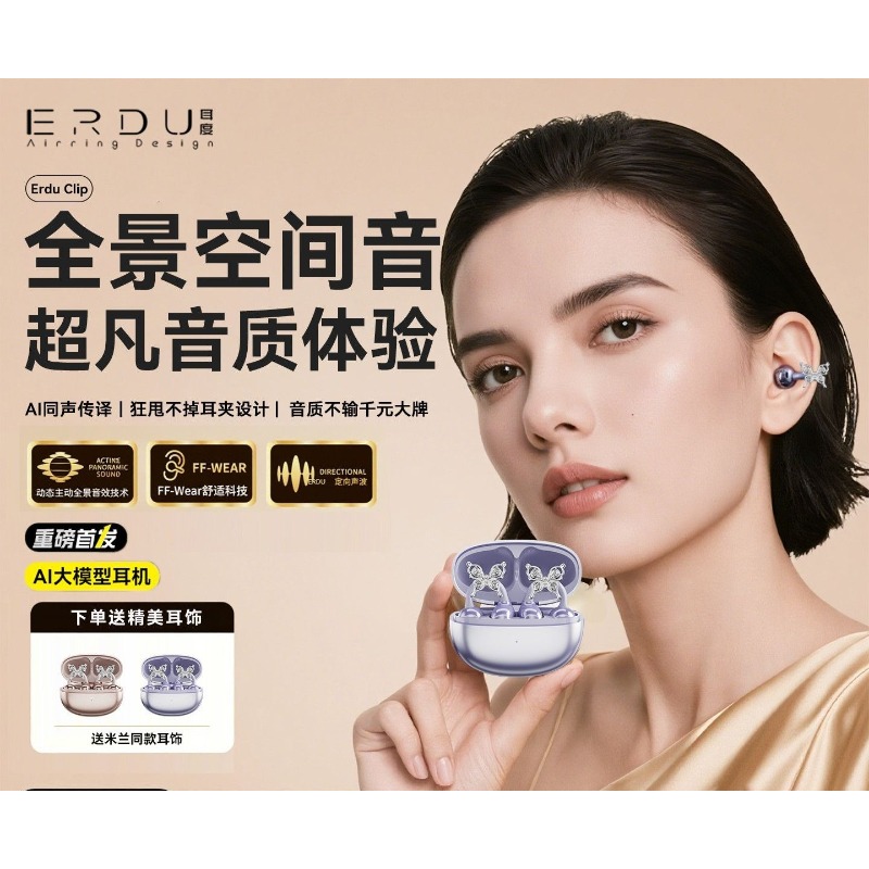 Erdu Ear Clip Wireless Earphon - Noise Cancelling Headphone recensione e prezzo
