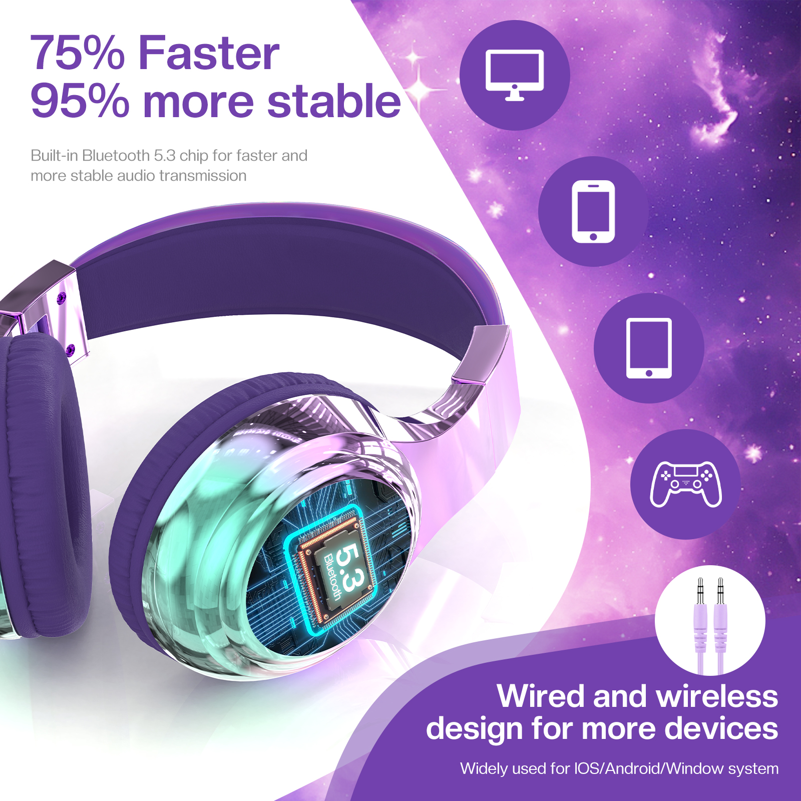 Gradient Kids Bluetooth Headph - Gaming Headset Rgb recensione e prezzo