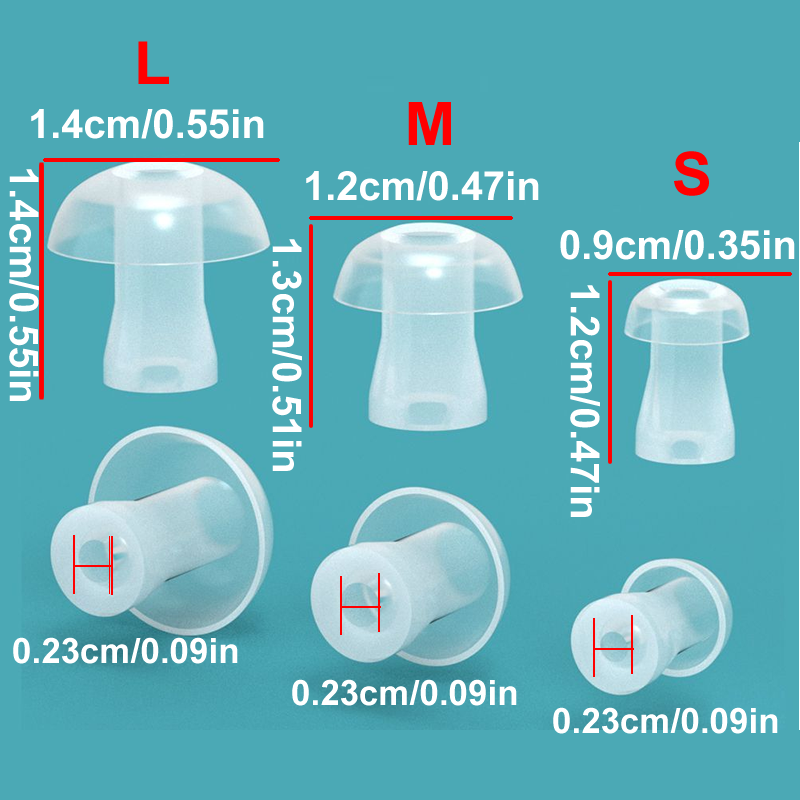 100pcs  Ear Cap Cushion for He - Silicone Ear Tip Replacement recensione e prezzo