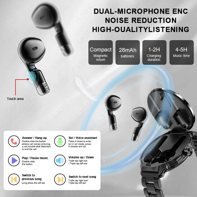New Men's 2 In 1 Headset Smart - Earbuds Charging Case recensione e prezzo