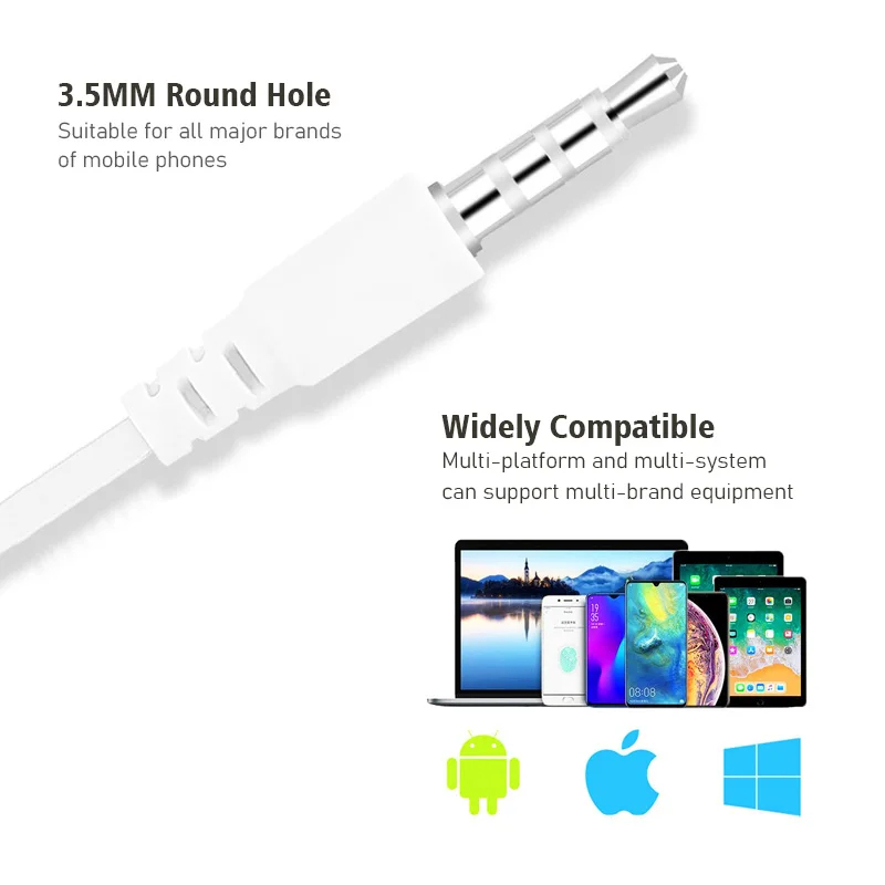 1/2/3/4Pcs Universal 3.5mm Ste - Wired Earphone Mic recensione e prezzo