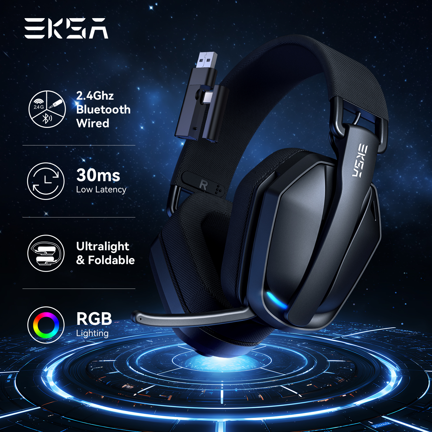 EKSA G19BT 2.4GHz Wireless Gam - Gaming Headset Rgb recensione e prezzo