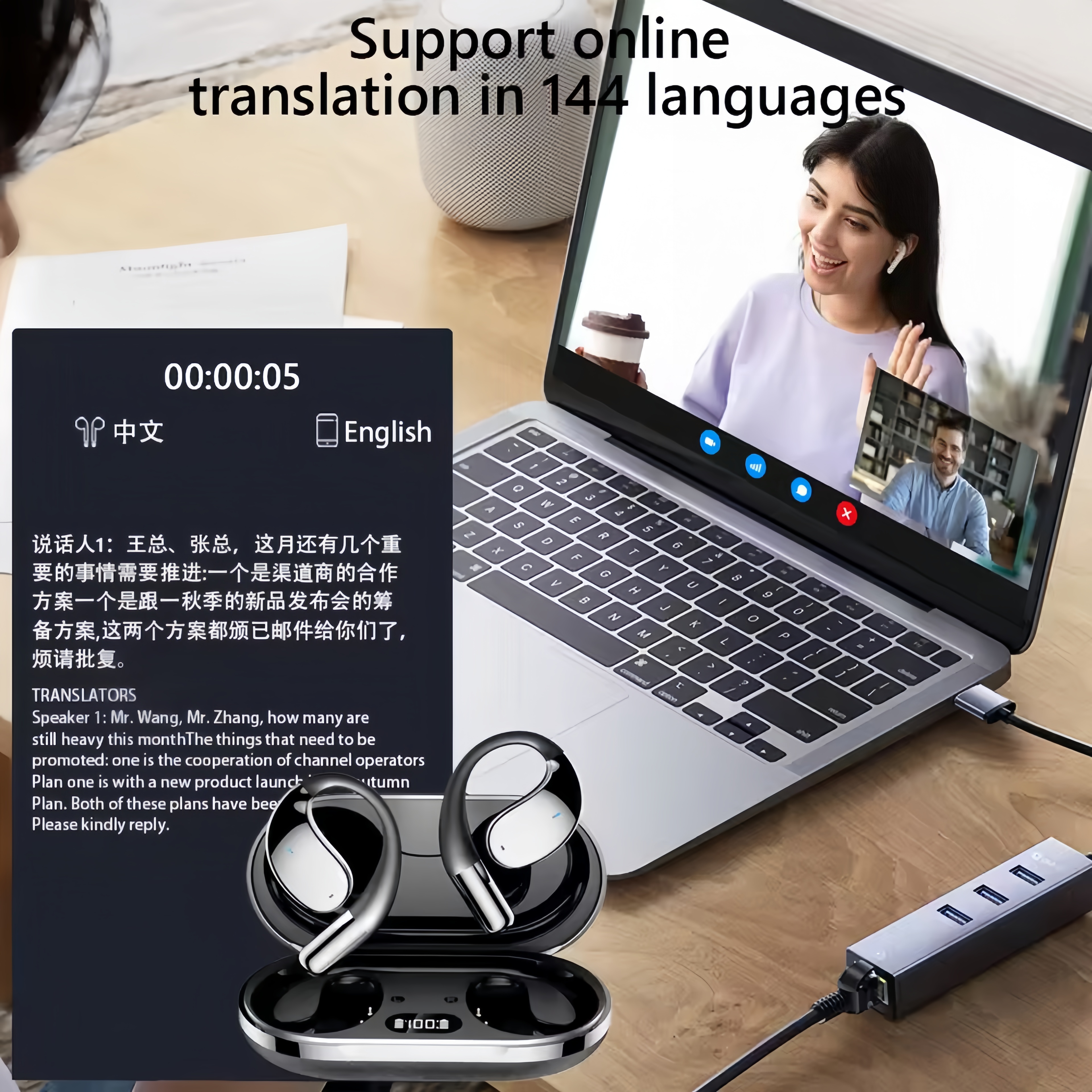 2026 New AI Translation Earbud - Bluetooth Headset On Ear recensione e prezzo