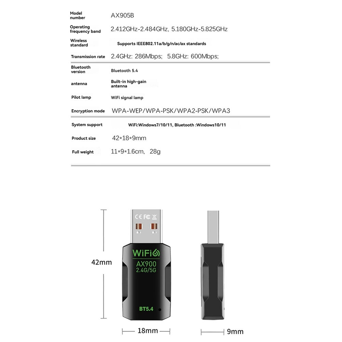 T35C WiFi6 AX900 Wireless USB  - Bluetooth Adapter Receiver recensione e prezzo